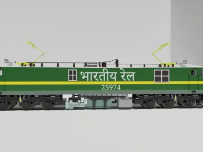 Indian Railways Engine WAP 9 Low-poly 3D model