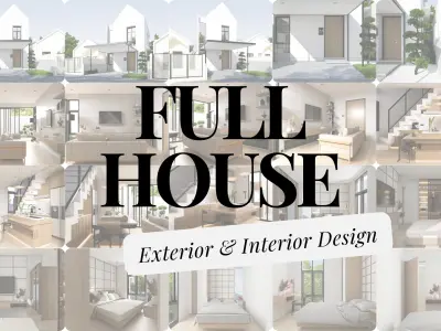 Full House 2 Storey Architecture and Interior Design Low-poly 3D model