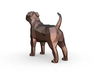Shar pei low poly 3D print model
