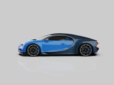 Bugatti Chiron Low-poly 3D model