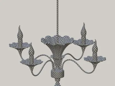 Floral Tulip Chandelier 3D model