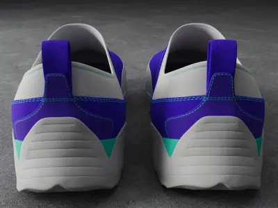 Sneakers ROA Violet White Low-poly 3D model