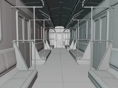 Subway Car Interior 3D model