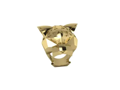 Faceted Panther Ring Free 3D print model