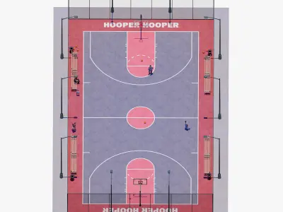 Basketball Court Low-poly 3D model shop