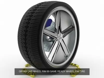 ORTAS CAR WHEEL RIM 89-90 GAME READY WHEEL 3D Model Pack