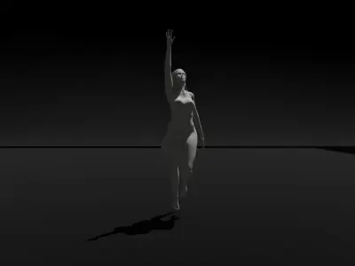 Concrete Statue  Low-poly 3D model