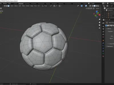 Football soccer ball in grass Low-poly 3D model