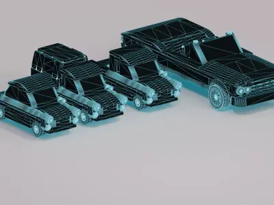 Vintage Car Collection Lego Block 3D print model