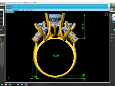 Luxury Cluster Diamond Ring with Floral Design 3490 3D print model