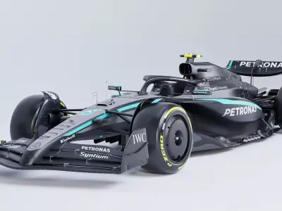 F1 2025 Mercedes W16 Formula 1 Race Car Low-poly 3D model Low-poly 3D model