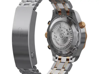 Omega Seamaster Diver 300M 44mm gold on steel 3D model