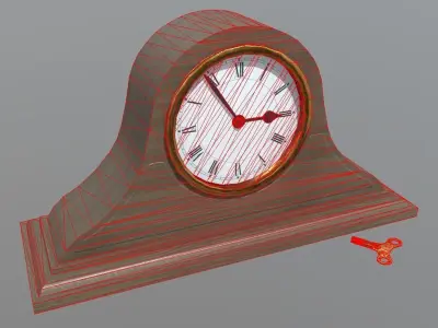 Mantle clock Low-poly 3D model