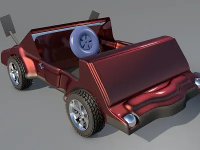 Car 3d model Game Style Two Low-poly 3D model