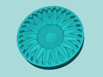Sunflower 09 - Silicone Mold Maker - Template 3D print model
