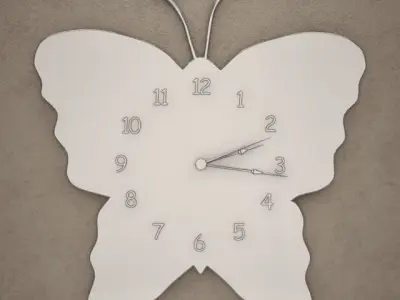 Butterfly Shape Wall Clock 03 3D model