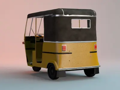Tuk Tuk Rickshaw  Low-poly 3D model