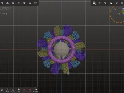 Easter Bunny Wreath Low-poly 3D model