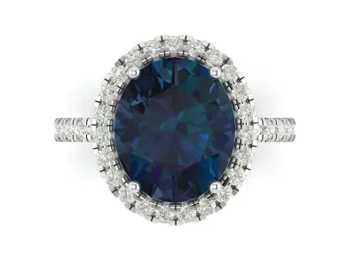 Princess Oval Diamond Ring  3D print model