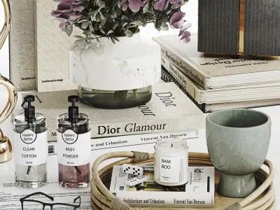 Decorative Set 022 Low-poly 3D model