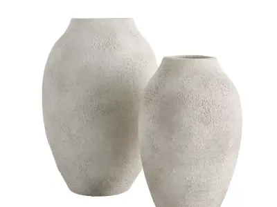 Rough Effect Ceramic Vase 3D model