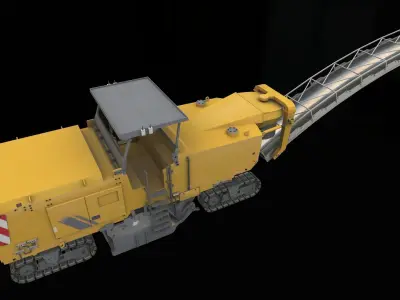 Road Planing Wirtgen Low-poly 3D model