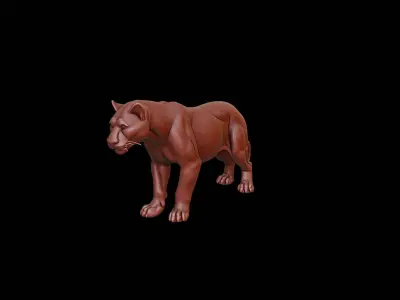 Panther Animal Sculpture 3D print model