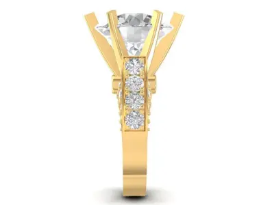 Luxury Solitaire Diamond Engagement Ring 3D Model 1495 3D print model