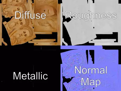 Historical Frieze Relief model pack Low-poly 3D model