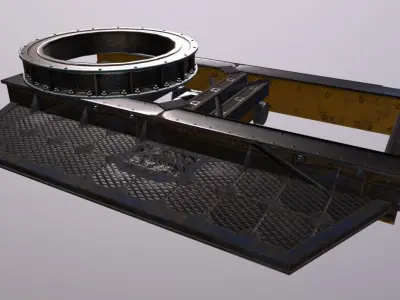 Crane Engine Platform Low-poly 3D model