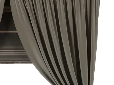 Curtains with Roman blinds 32 HBH Low-poly 3D model