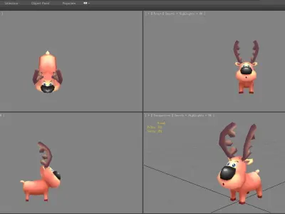Cartoon Elk  Low-poly 3D model