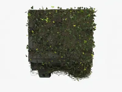 Ruined truck coved with ivy 3D model