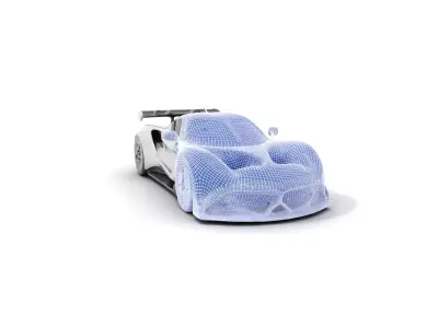 Sleek Silver Racer model pack Low-poly 3D model