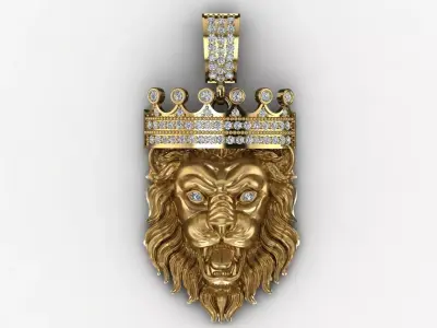 king lion pendant 3D print model
