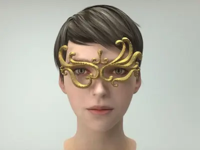 Carnival Mask Collection 7 pieces Masquerade facewear 3D Model Pack