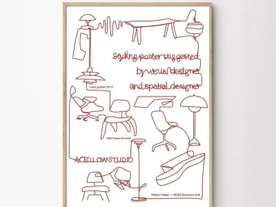 Mid-Century Interior Furniture 3D model