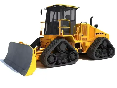Yellow High Speed Dozer 3D model