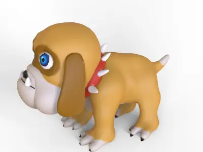 Bulldog Toon Low-poly 3D model