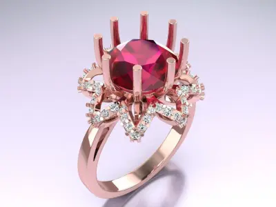 Diamond Ring - Womens Rings - GN240 3D print model