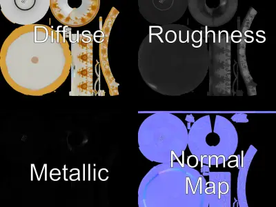 Elegant Porcelain Teacup and Saucer Model Pack Low-poly 3D model