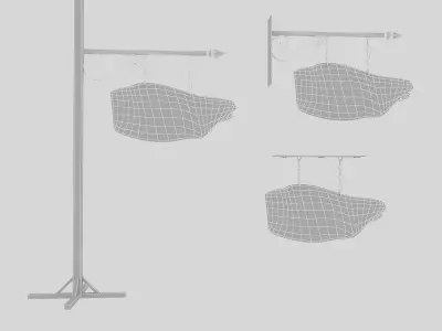 old wooden exit sign 02 Low-poly 3D model