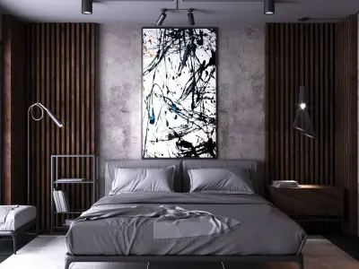 Modern Bedroom And Kitchen 3D model