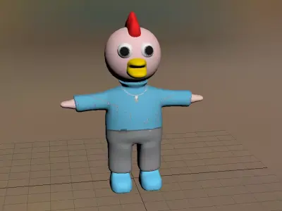 Cartoon Chicken Q edition cute doll design cartoon character 3D model