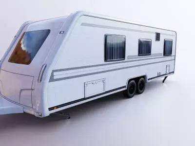 Toyota Land Cruiser 250 and Camping Caravan 3D model