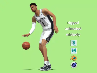 3D Rigged Victor Wembanyama Spurs NBA 3D model
