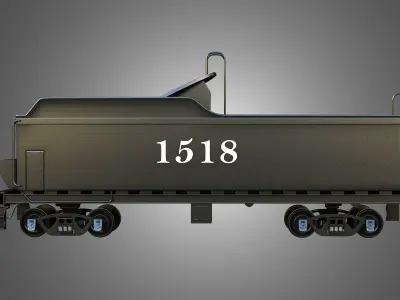 Coal Wagon - ICRR 1518 Steam Locomotive 3D model