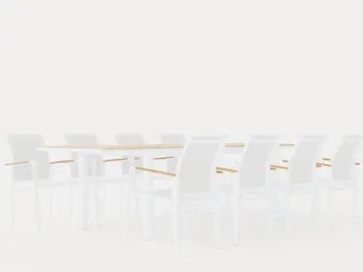 Seattle dining set Low-poly 3D model