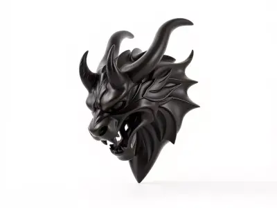 Dark Dragon Sculpture model pack Low-poly 3D model