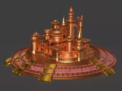 Chinese castle  Low-poly 3D model